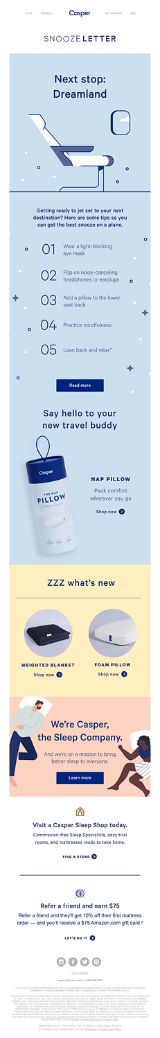 Casper creative product use email